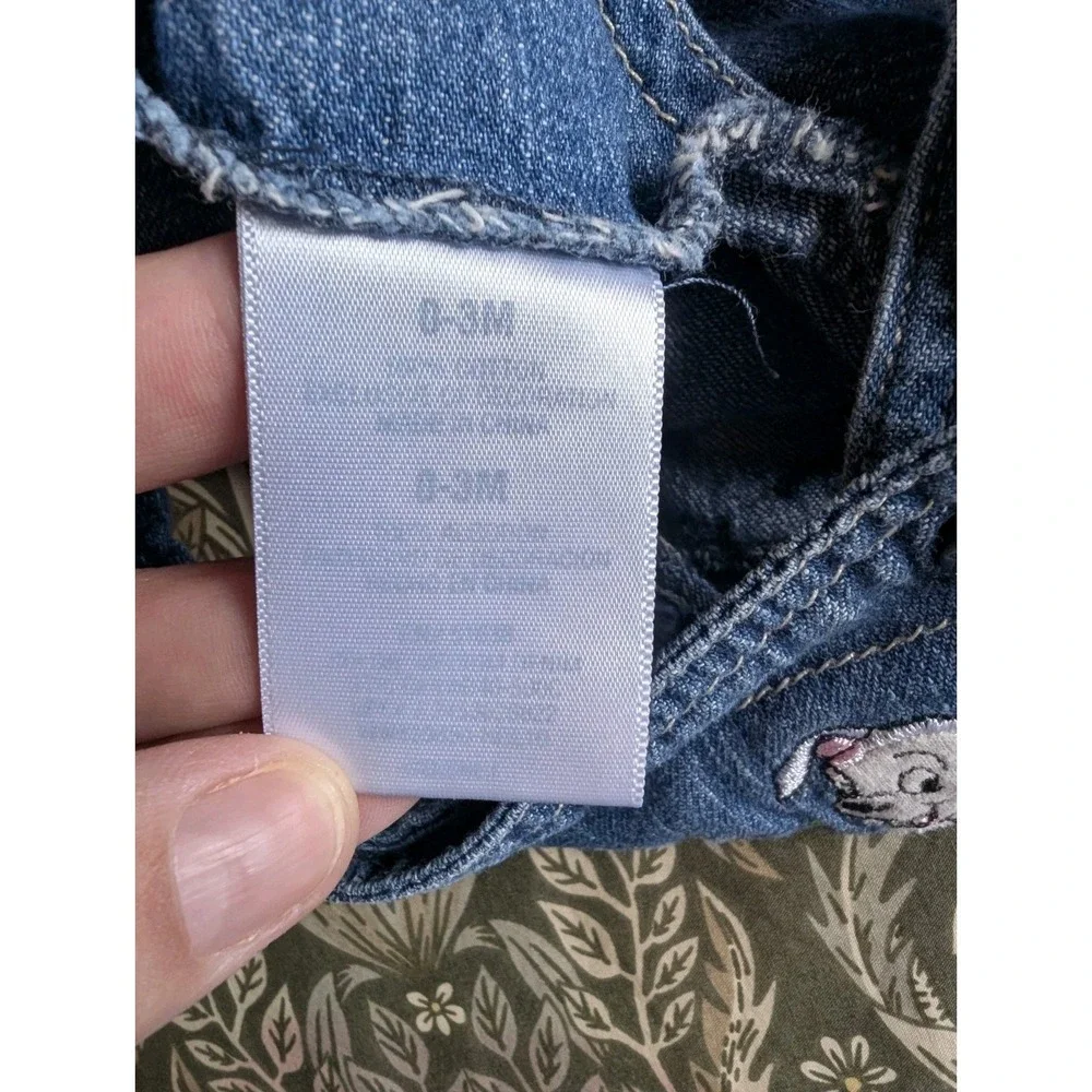 Vintage 101 Dalmatians Denim Overalls 0-3 Months Lucky Bibs Disney Best In Show